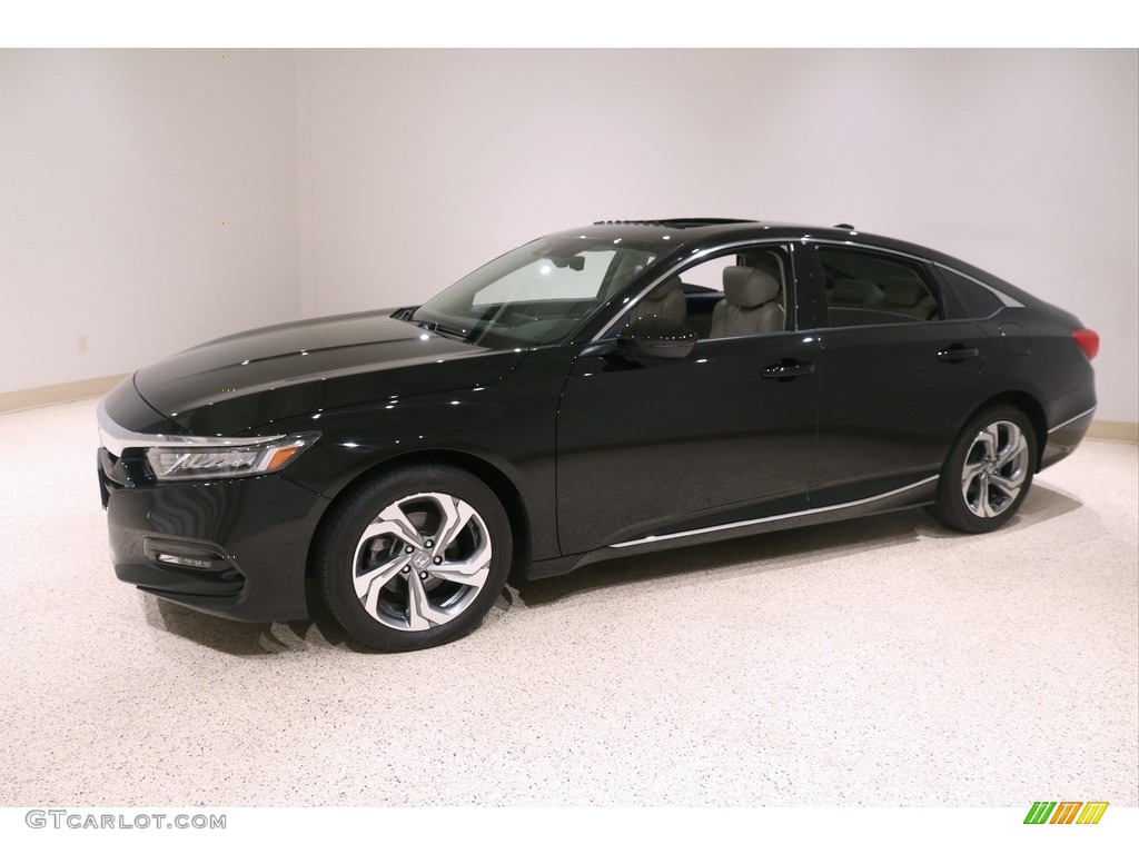 2018 Accord EX-L Sedan - Crystal Black Pearl / Gray photo #3