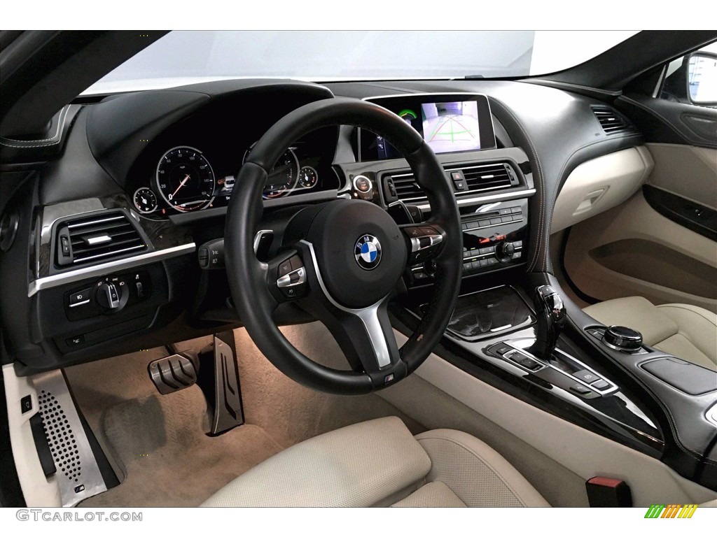 2017 BMW 6 Series 640i Coupe Ivory White Dashboard Photo #138859559