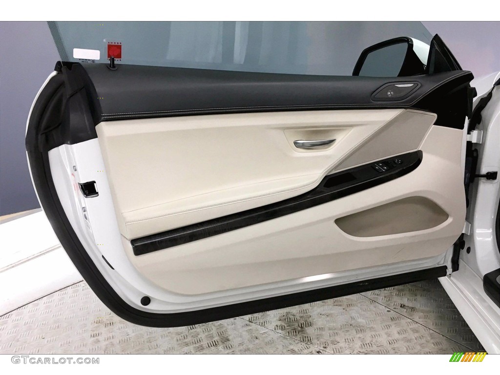 2017 BMW 6 Series 640i Coupe Ivory White Door Panel Photo #138859610