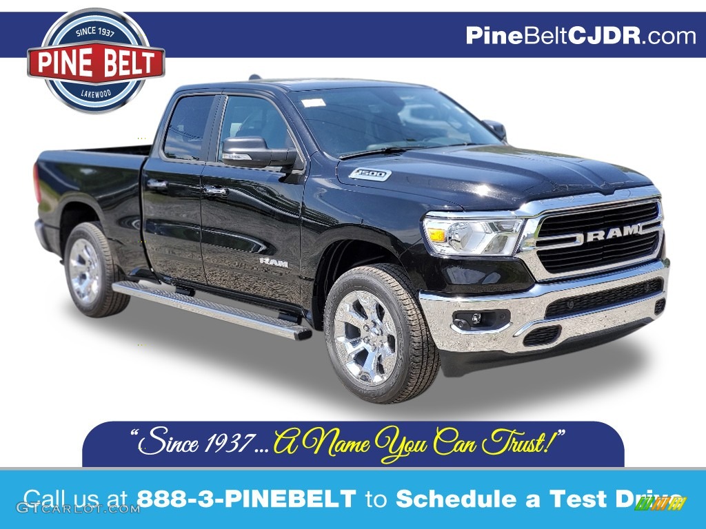 2020 1500 Big Horn Quad Cab 4x4 - Diamond Black Crystal Pearl / Black photo #1