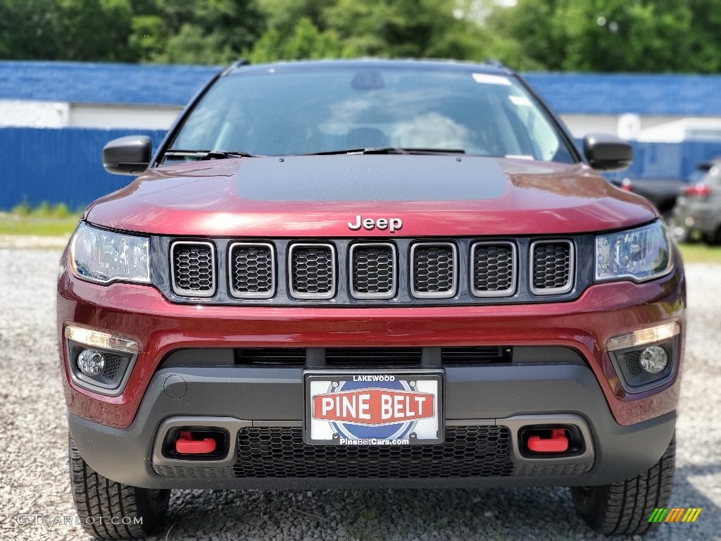 2020 Compass Trailhawk 4x4 - Redline Pearl / Ruby Red/Black photo #3