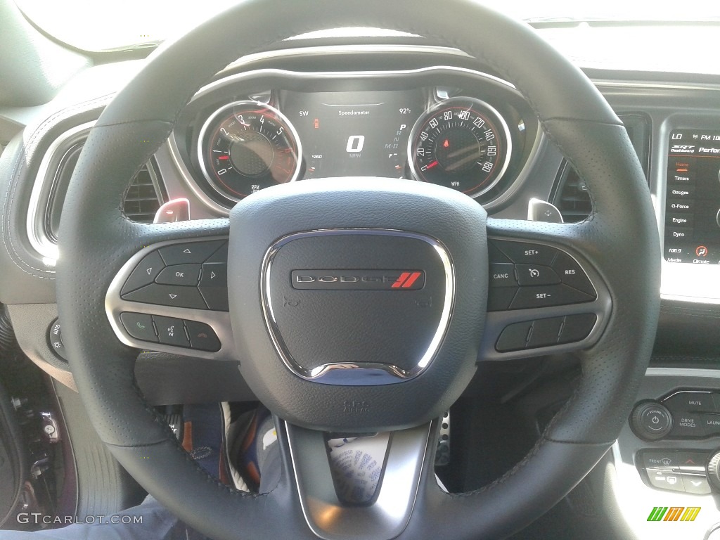 2020 Dodge Challenger R/T Scat Pack Black Steering Wheel Photo #138870989