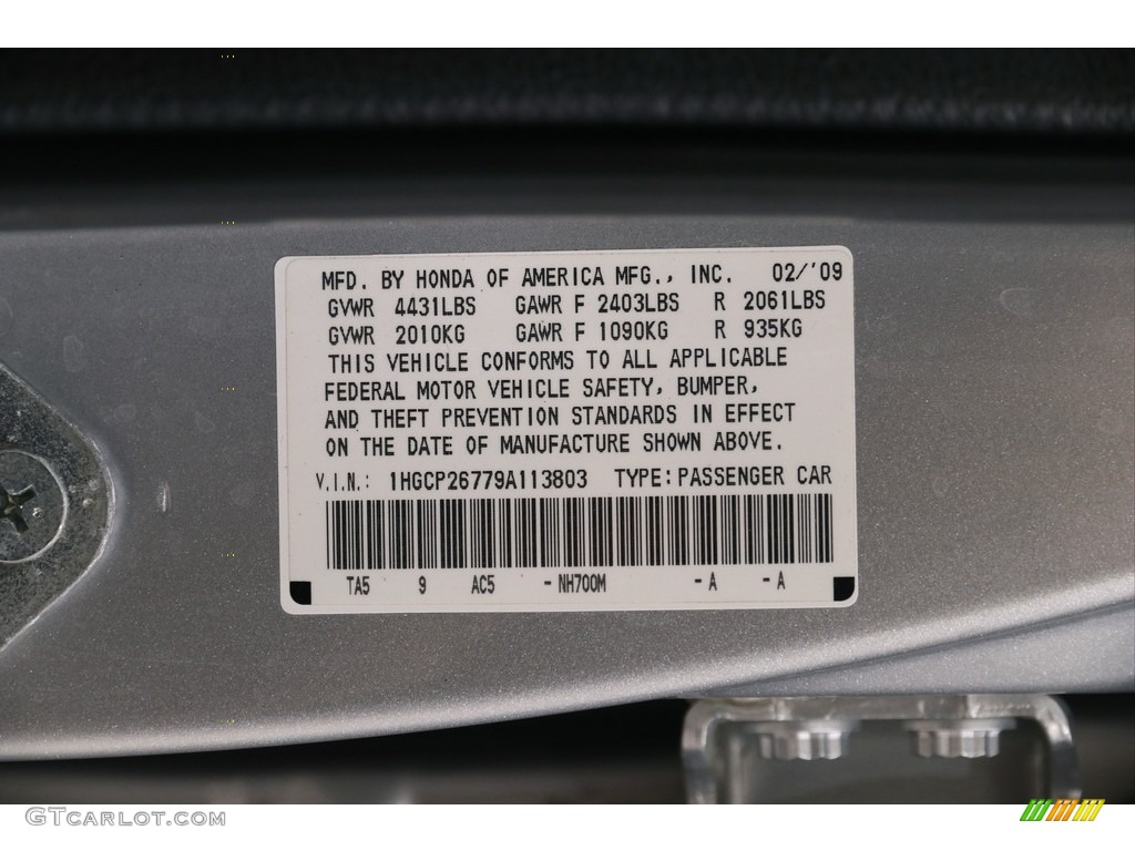 2009 Accord EX Sedan - Alabaster Silver Metallic / Black photo #18
