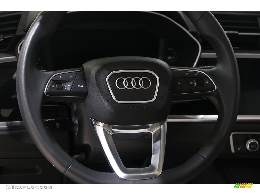 2019 Audi Q3 Premium quattro Pearl Beige Steering Wheel Photo #138875072