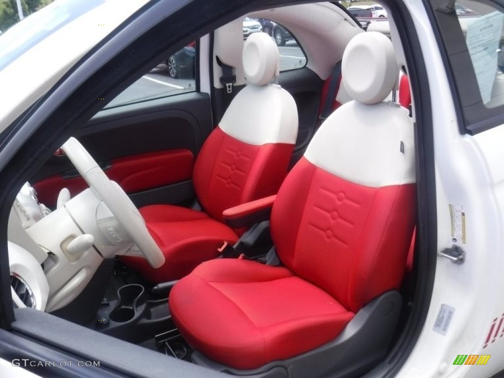 Avorio/Rosso (Ivory/Red) Interior 2015 Fiat 500c Pop Photo #138875906