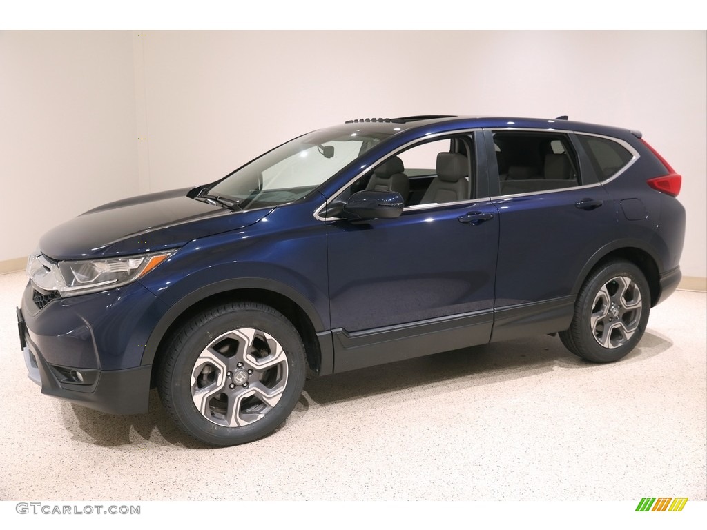 2018 CR-V EX-L AWD - Obsidian Blue Pearl / Gray photo #3