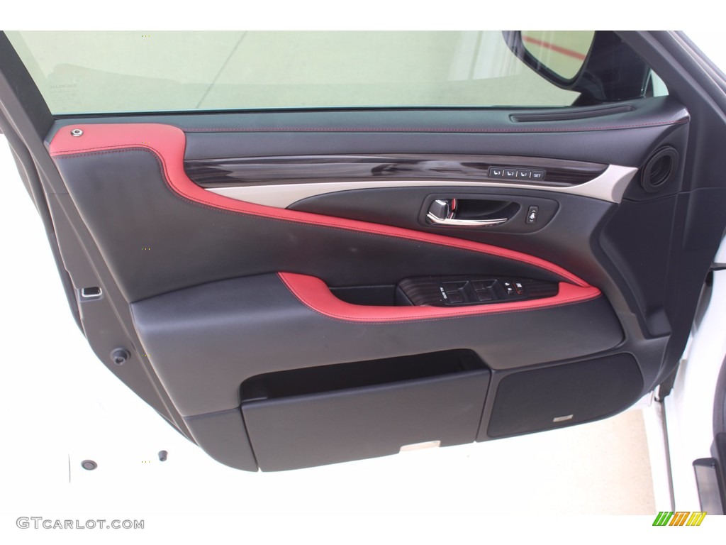 2015 Lexus LS 460 F Sport Black/Scarlet Door Panel Photo #138895226