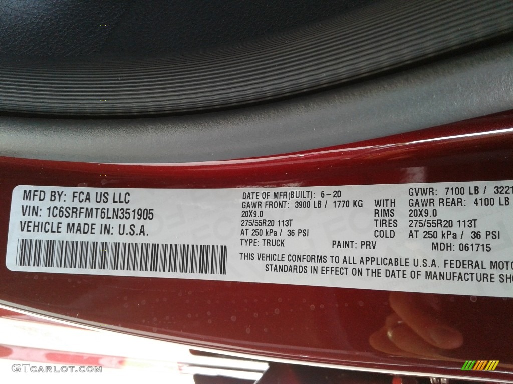 2020 1500 Big Horn Crew Cab 4x4 - Delmonico Red Pearl / Black photo #32