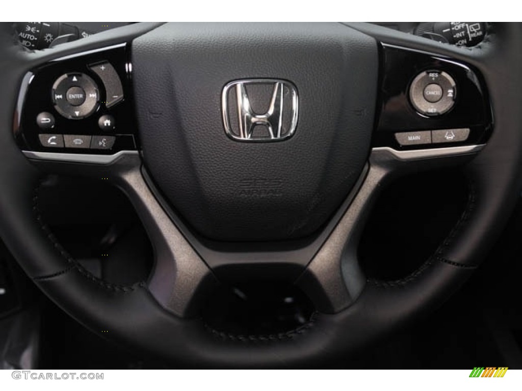 2021 Honda Pilot Touring Black Steering Wheel Photo #138901049