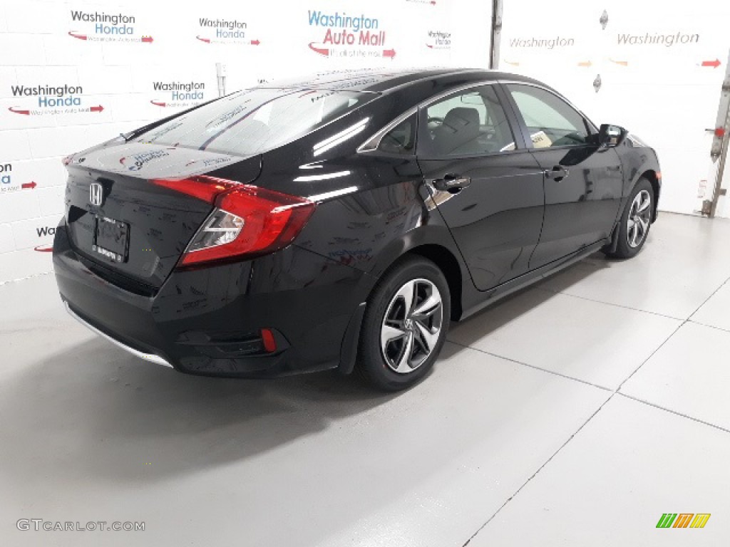 2020 Civic LX Sedan - Crystal Black Pearl / Black photo #3