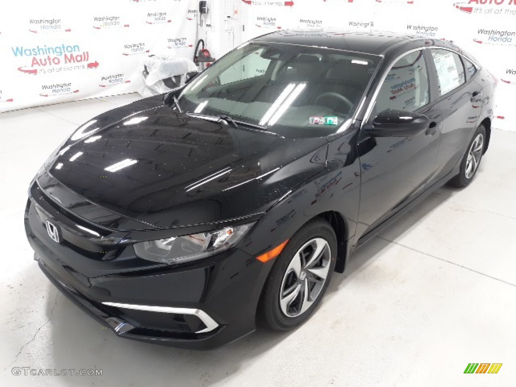 2020 Civic LX Sedan - Crystal Black Pearl / Black photo #29