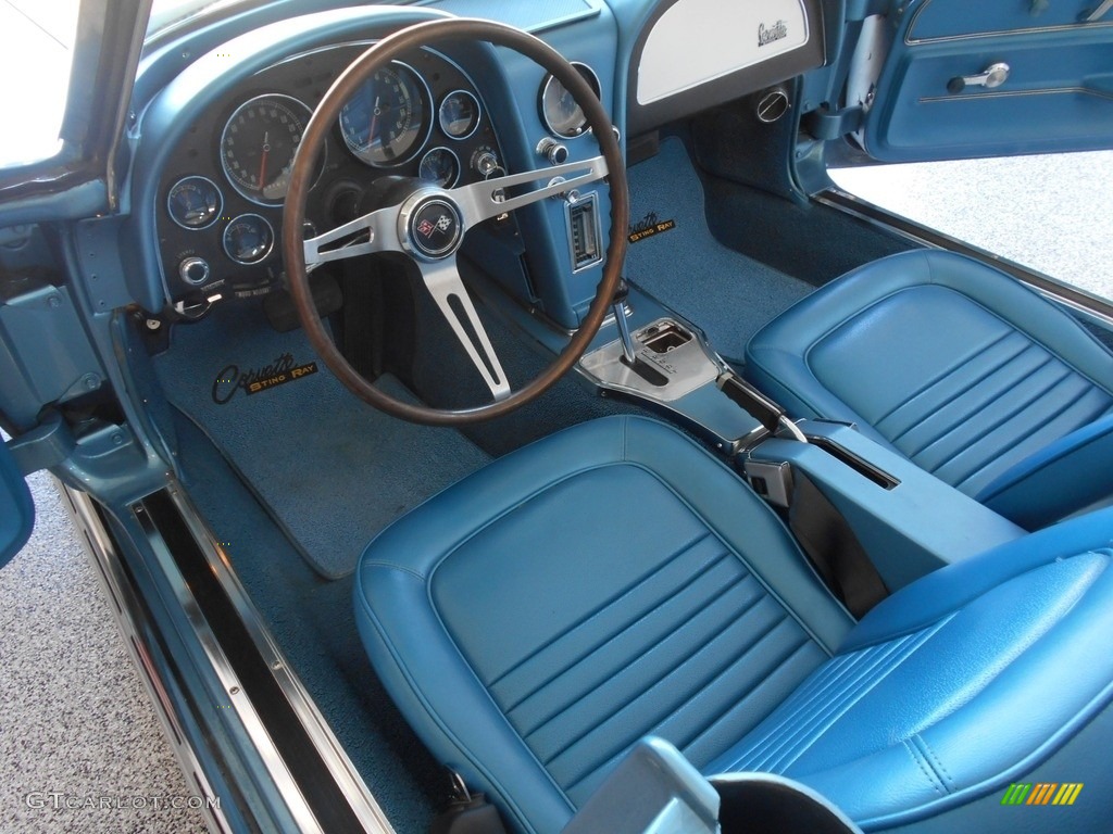 Bright Blue Interior 1967 Chevrolet Corvette Convertible Photo #138912122