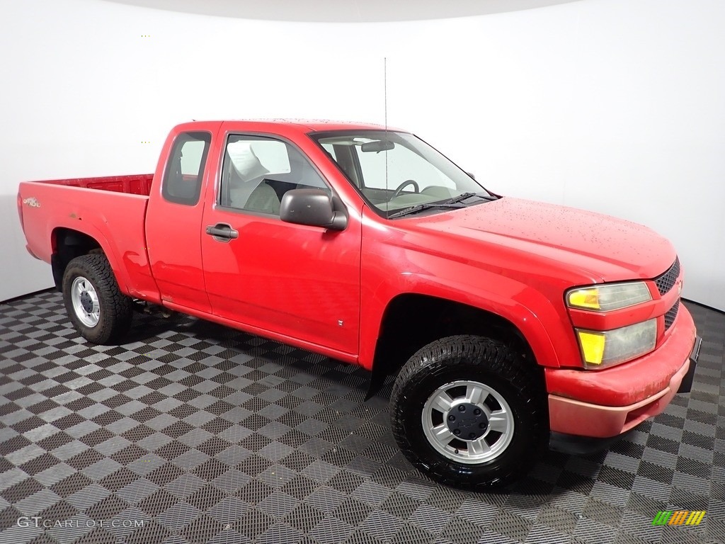 2008 Colorado LS Extended Cab 4x4 - Victory Red / Medium Pewter photo #1