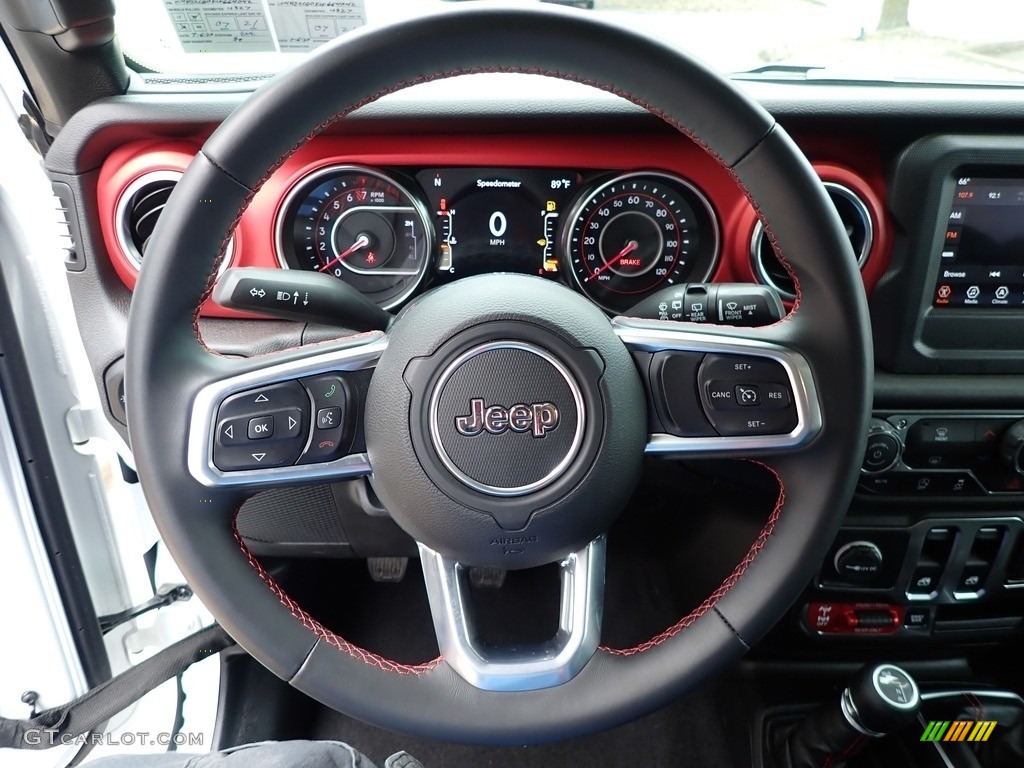 2019 Jeep Wrangler Rubicon 4x4 Black Steering Wheel Photo #138919289
