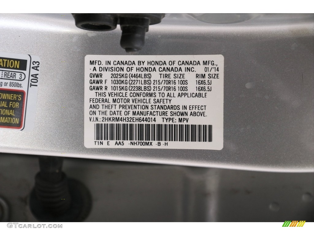 2014 CR-V LX AWD - Alabaster Silver Metallic / Gray photo #24