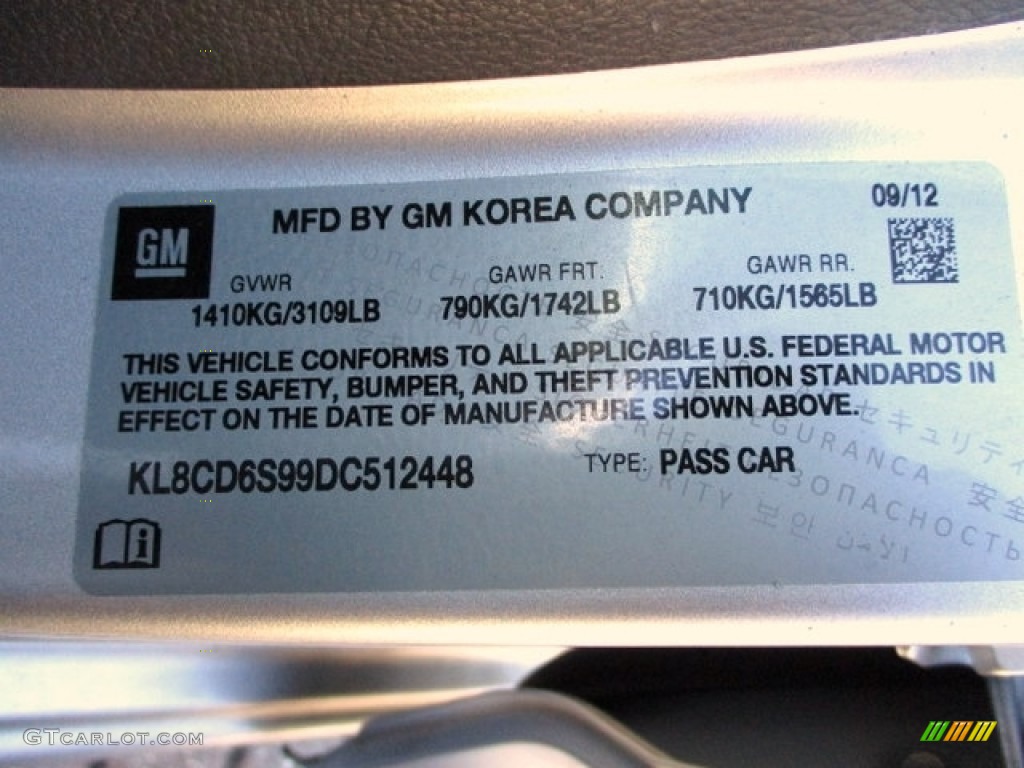 2013 Spark LT - Silver Ice / Dark Pewter/Silver photo #75