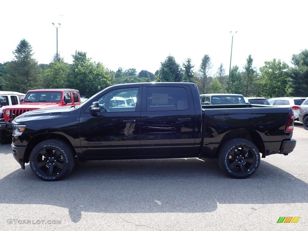 2020 1500 Big Horn Night Edition Crew Cab 4x4 - Diamond Black Crystal Pearl / Black photo #8