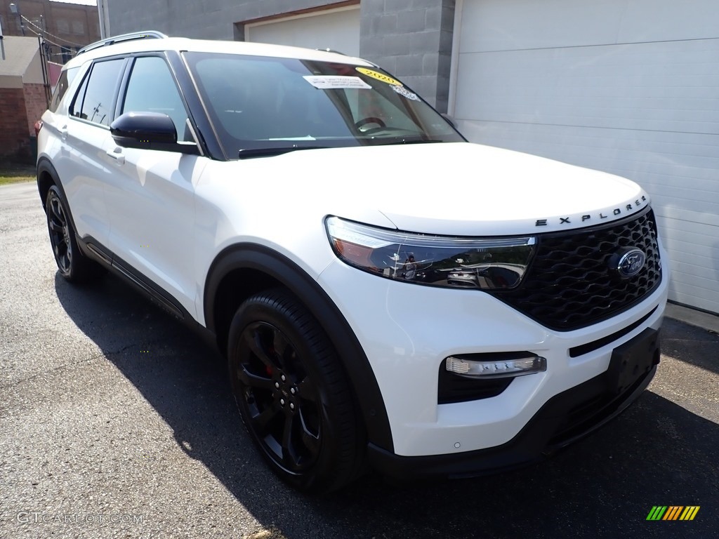 2020 Explorer ST 4WD - Star White Metallic Tri-Coat / Ebony photo #3