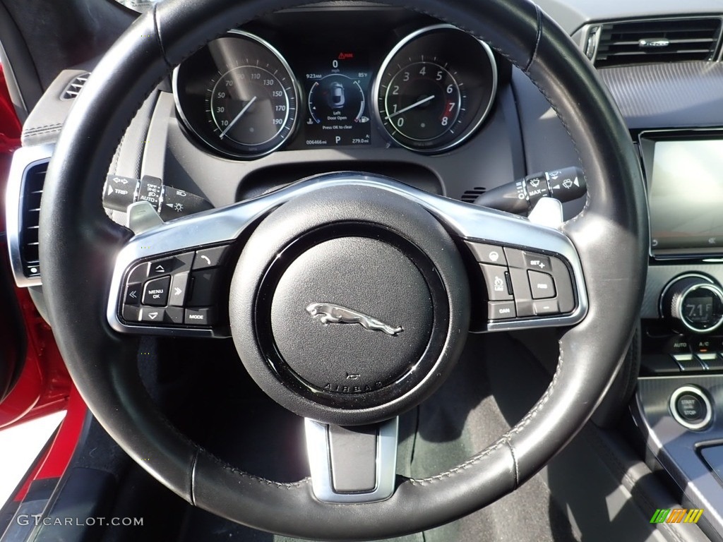 2018 Jaguar F-Type R-Dynamic Coupe AWD Ebony Steering Wheel Photo #138943322