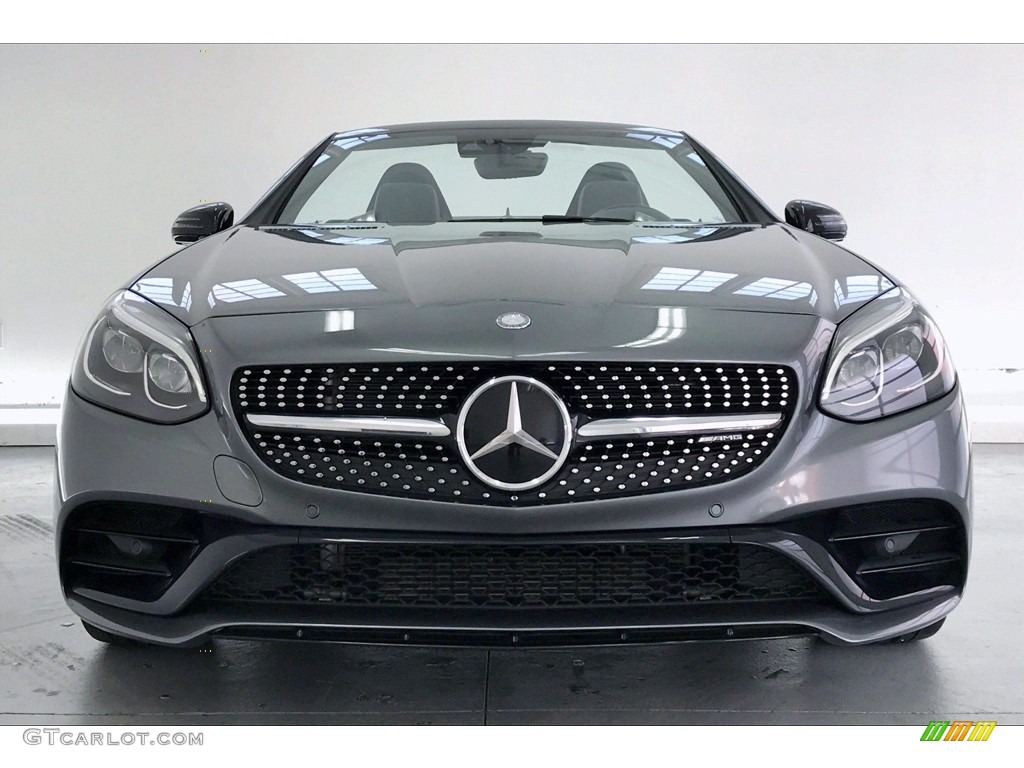 2017 SLC 43 AMG Roadster - Selenite Grey Metallic / Bengal Red/Black photo #2