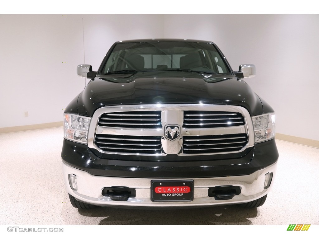 2014 1500 SLT Crew Cab 4x4 - Black / Black/Diesel Gray photo #2