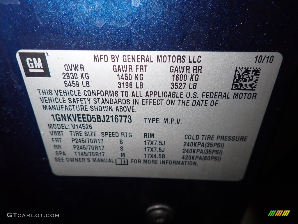 2011 Traverse LS AWD - Dark Blue Metallic / Dark Gray/Light Gray photo #33