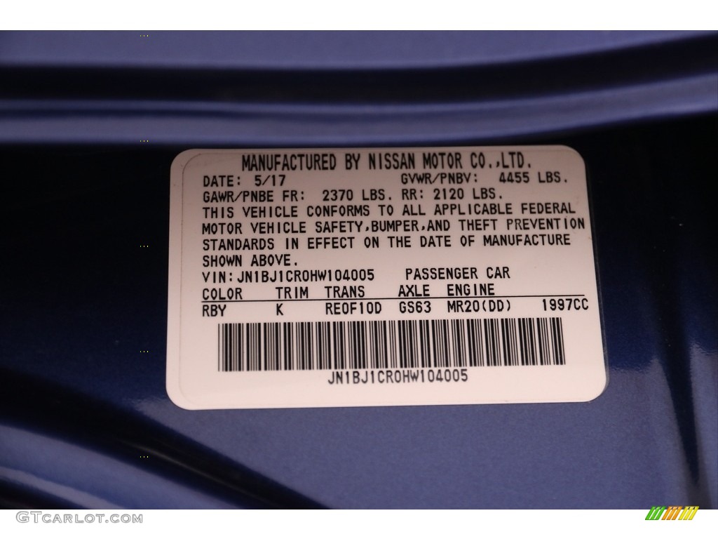 2017 Rogue Sport Color Code RBY for Caspian Blue Photo #138950756