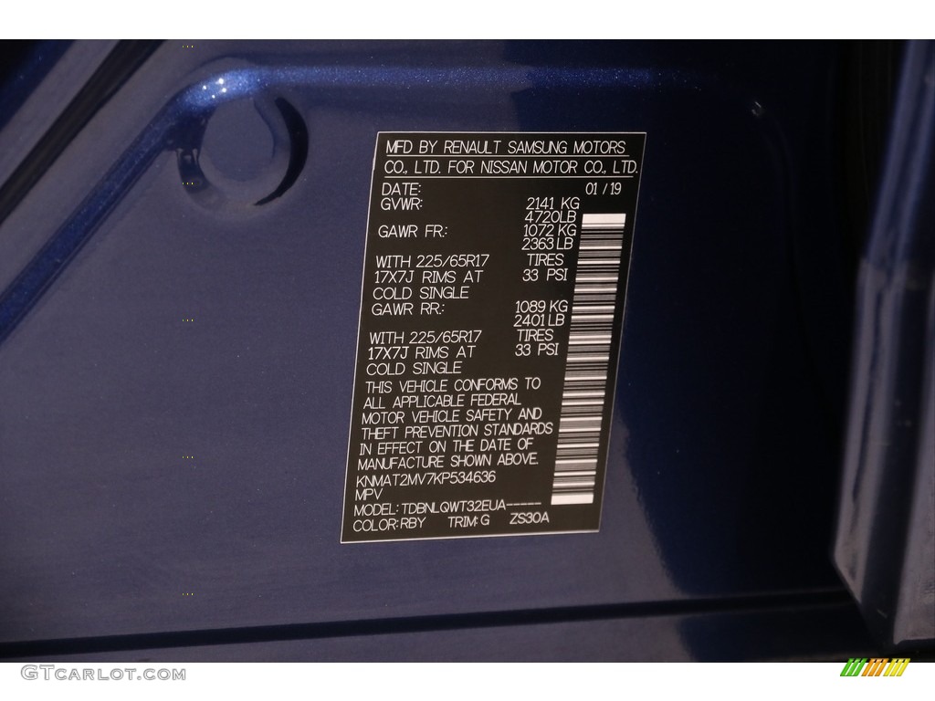 2019 Rogue S AWD - Caspian Blue / Charcoal photo #20