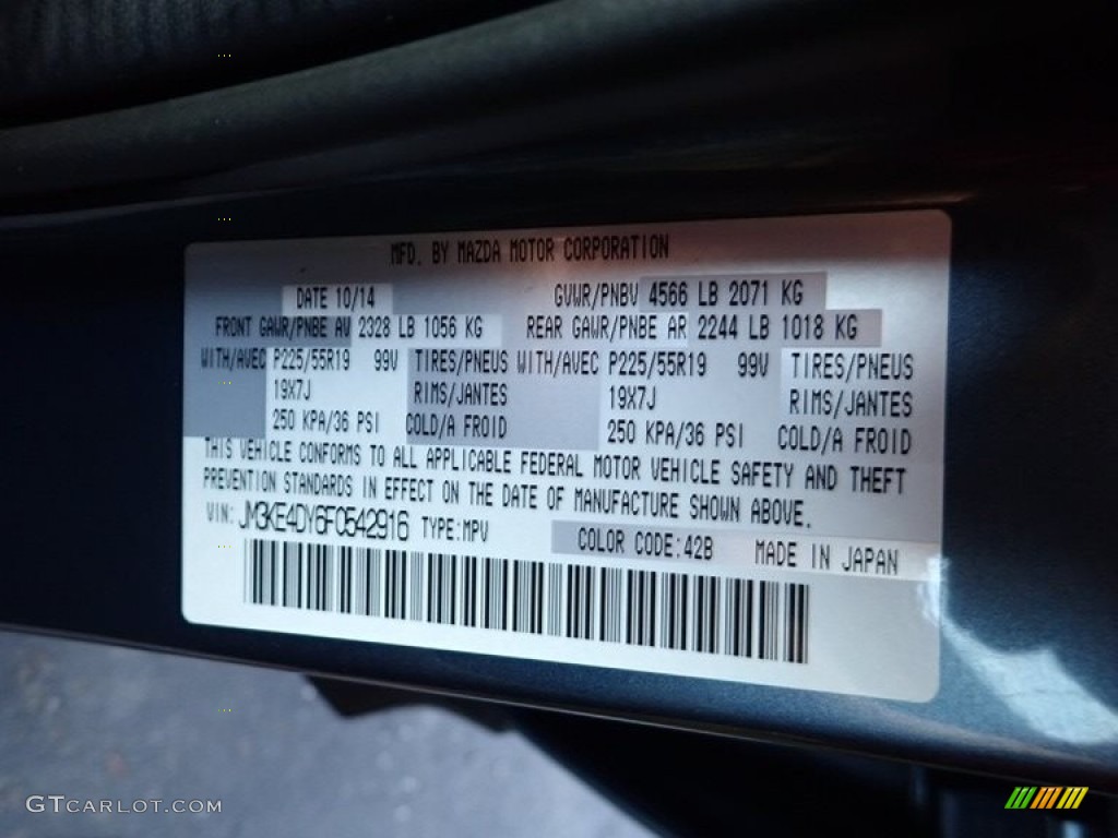 2015 CX-5 Color Code 42B for Blue Reflex mica Photo #138952511