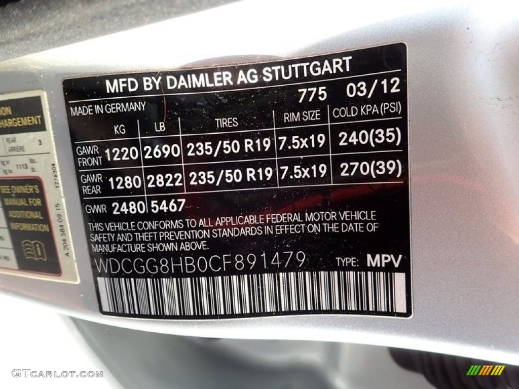 2012 GLK 350 4Matic - Iridium Silver Metallic / Black photo #23