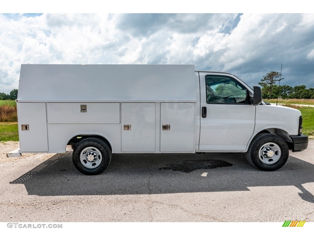 Summit White 2014 Chevrolet Express Cutaway 3500 Utility Van Exterior Photo #138965493