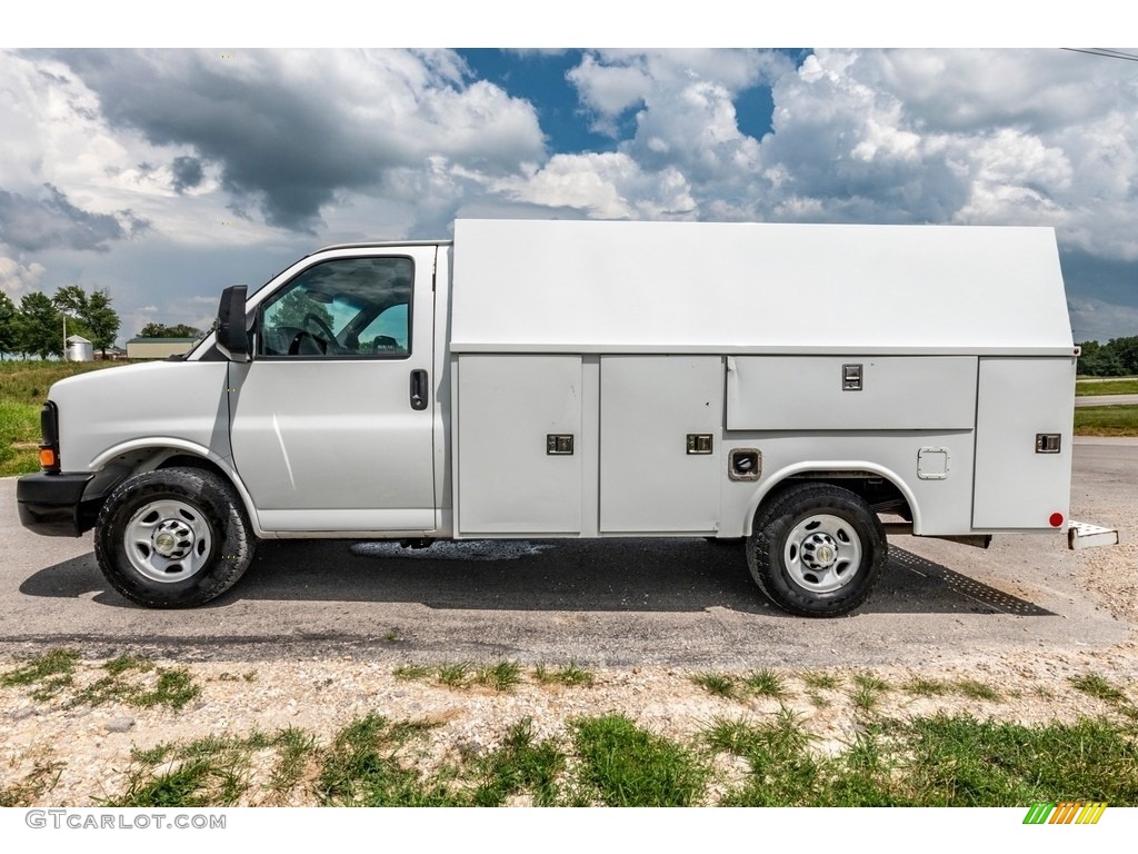 Summit White 2014 Chevrolet Express Cutaway 3500 Utility Van Exterior Photo #138965571