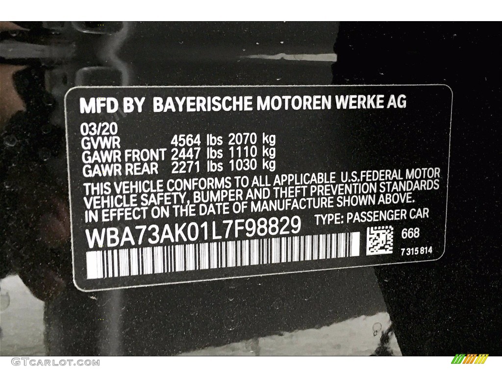 2020 2 Series Color Code 668 for Jet Black Photo #138966942