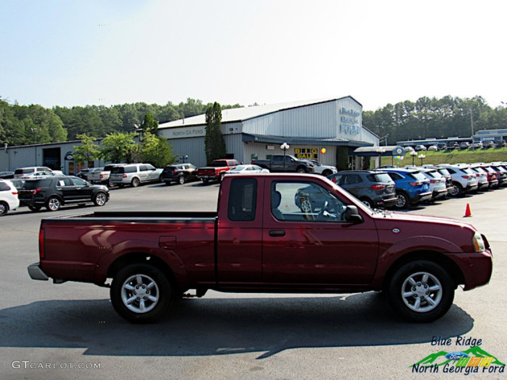 2004 Frontier XE King Cab - Red Brawn Metallic / Gray photo #6