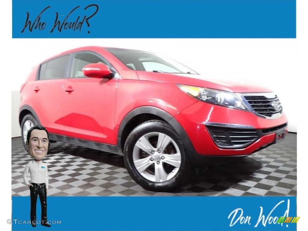 2011 Sportage LX - Signal Red / Alpine Gray photo #1