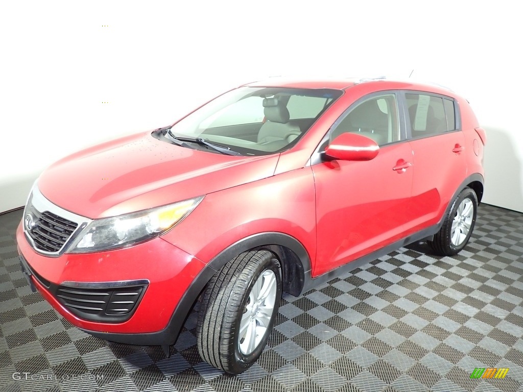 2011 Sportage LX - Signal Red / Alpine Gray photo #7