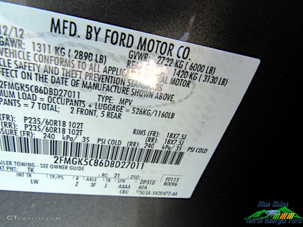 2013 Flex SEL - Mineral Gray Metallic / Charcoal Black photo #29