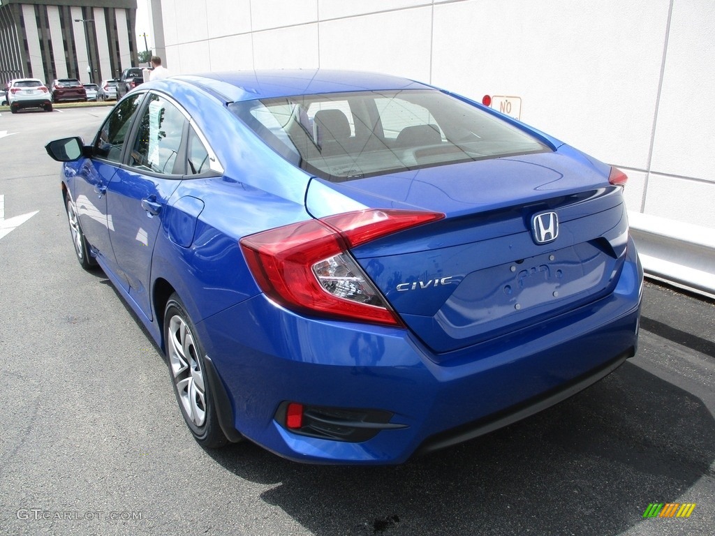 2018 Civic LX Sedan - Aegean Blue Metallic / Black photo #3