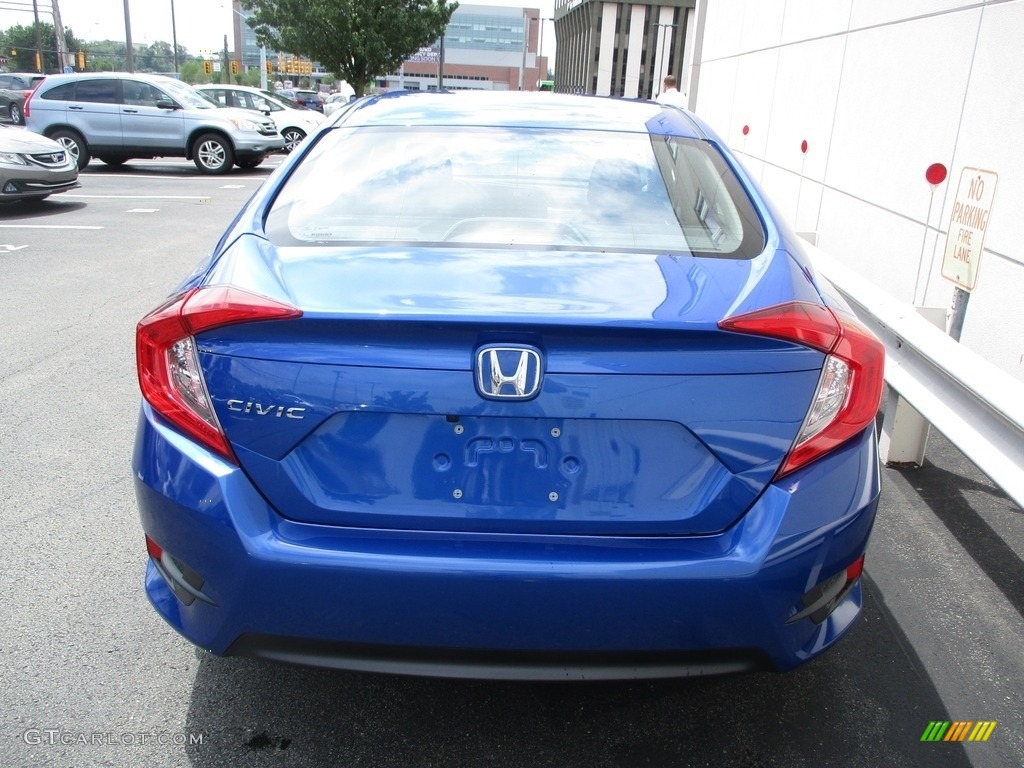 2018 Civic LX Sedan - Aegean Blue Metallic / Black photo #4