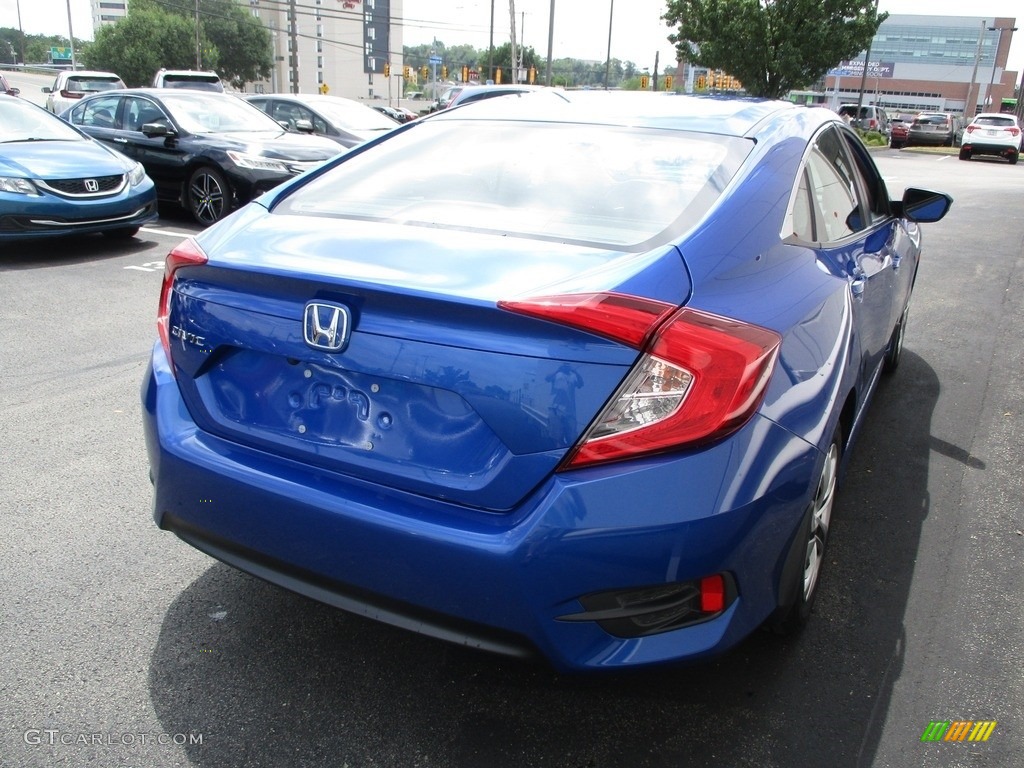2018 Civic LX Sedan - Aegean Blue Metallic / Black photo #5