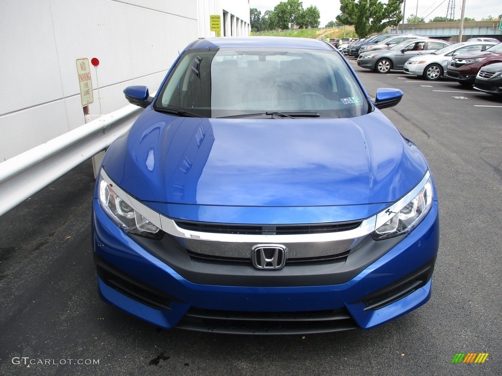 2018 Civic LX Sedan - Aegean Blue Metallic / Black photo #8