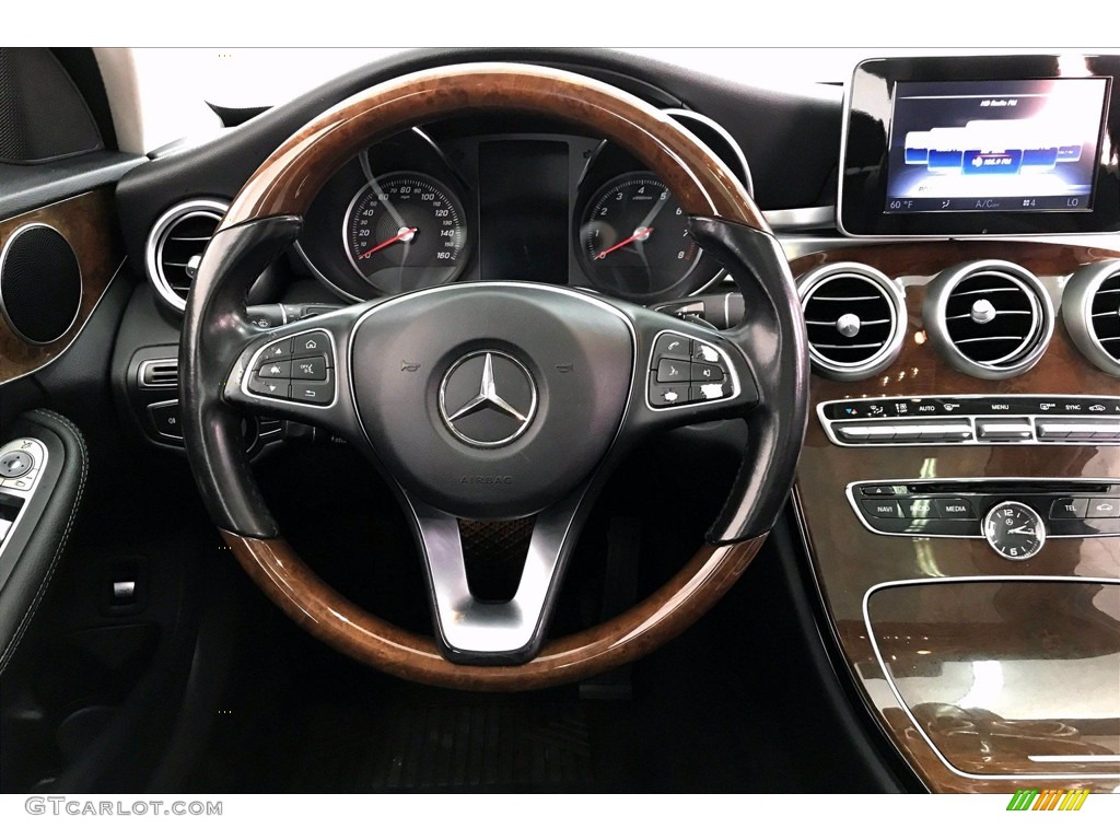 2017 Mercedes-Benz C 300 4Matic Sedan Black Steering Wheel Photo #138969486