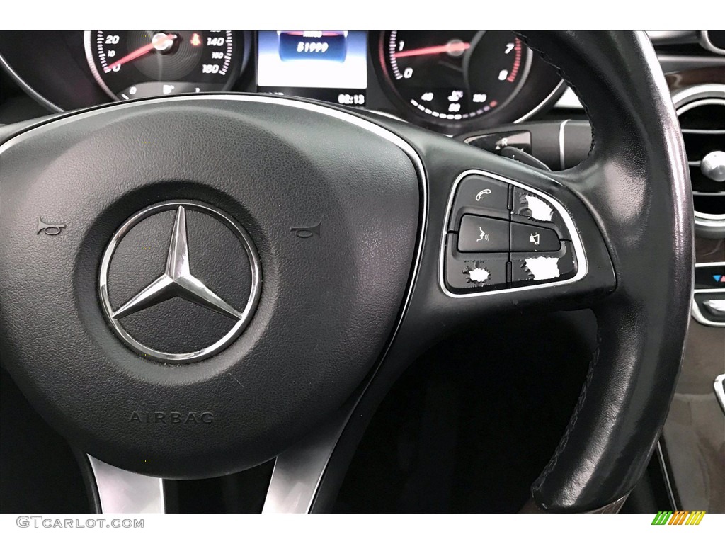 2017 Mercedes-Benz C 300 4Matic Sedan Black Steering Wheel Photo #138969892