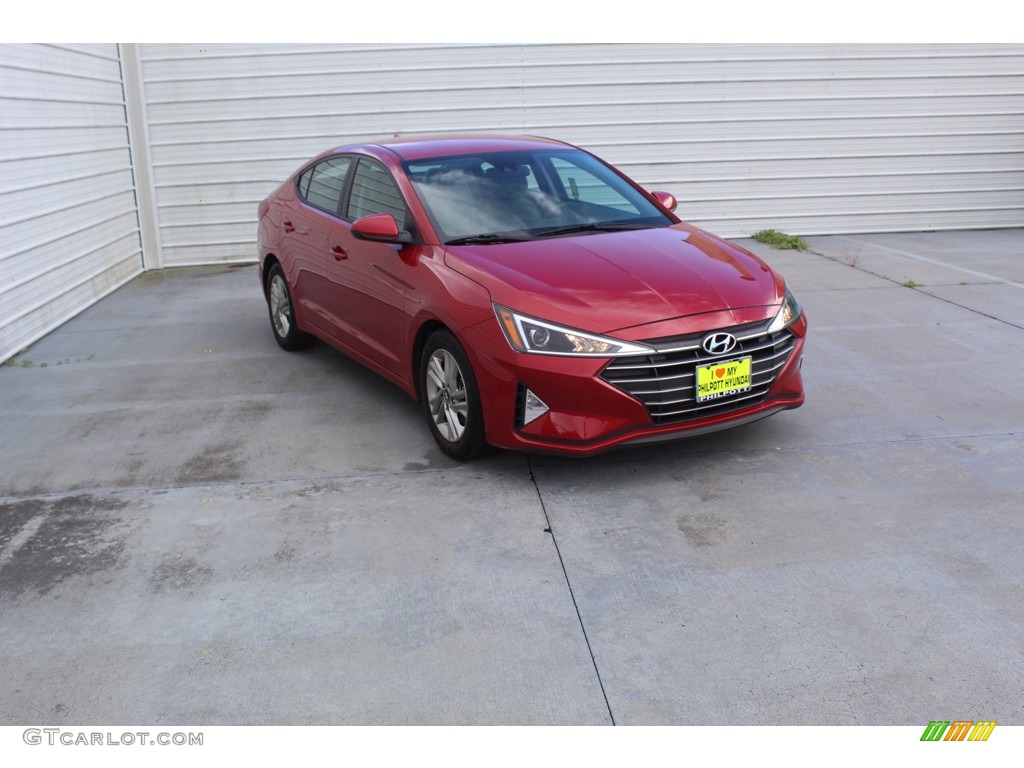 2019 Elantra SEL - Scarlet Red / Gray photo #2