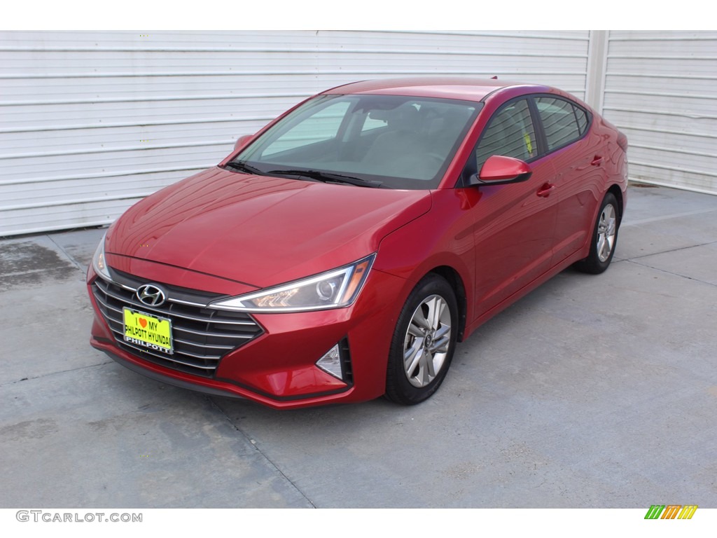 2019 Elantra SEL - Scarlet Red / Gray photo #4