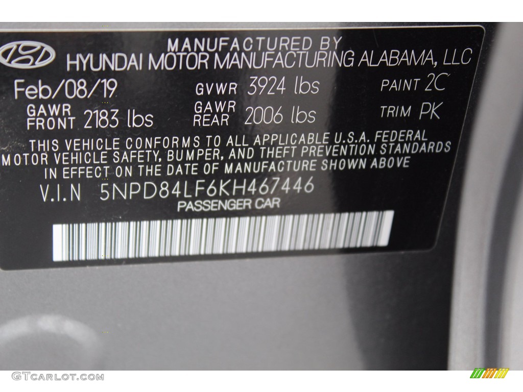 2019 Elantra SEL - Machine Gray / Gray photo #29