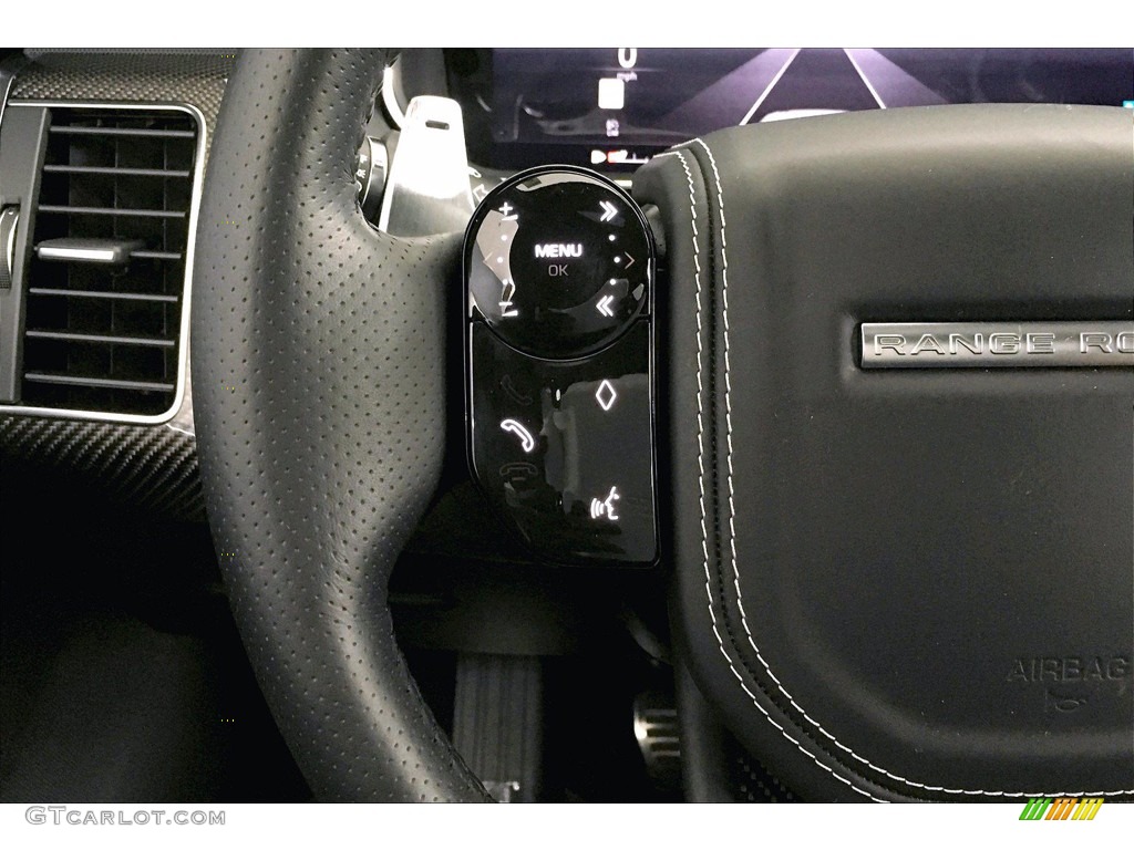 2018 Land Rover Range Rover Sport SVR Ebony Steering Wheel Photo #138977493