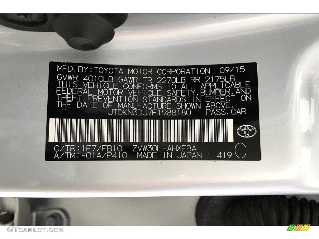 2015 Prius Two Hybrid - Classic Silver Metallic / Misty Gray photo #36