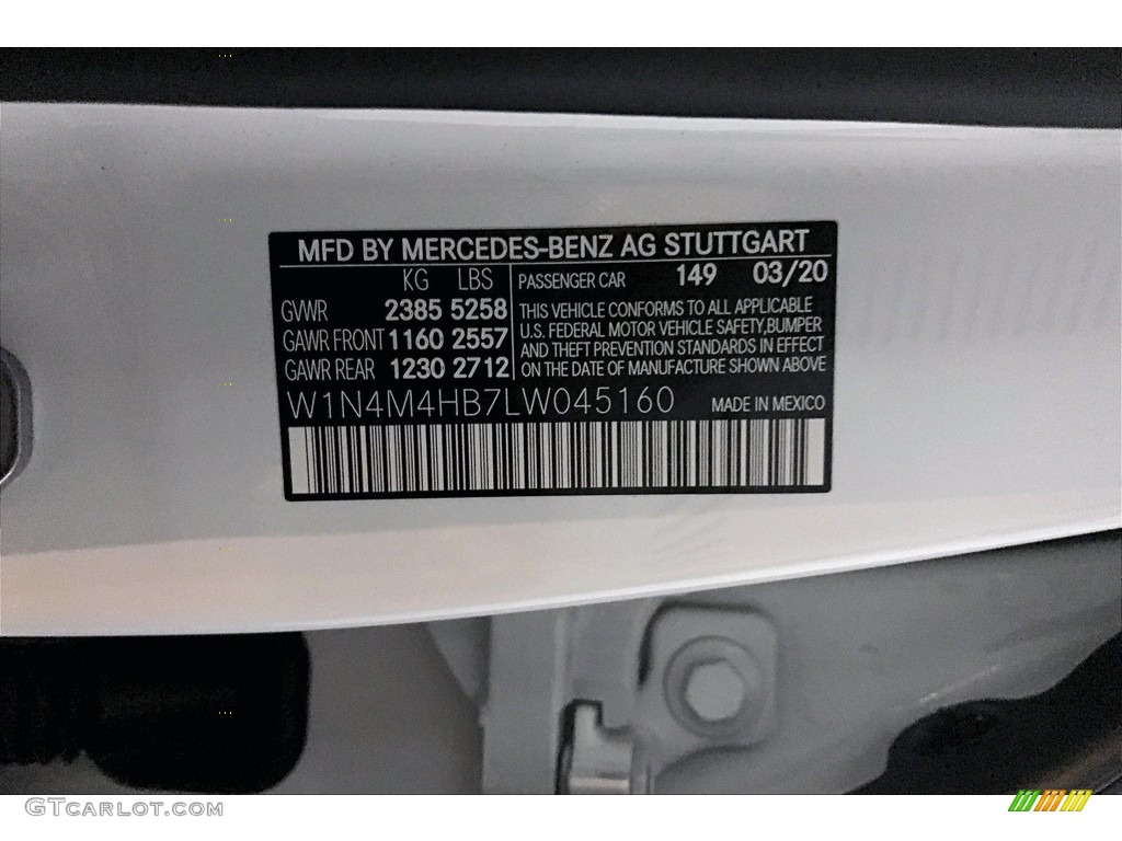 2020 GLB 250 4Matic - Polar White / Black photo #11