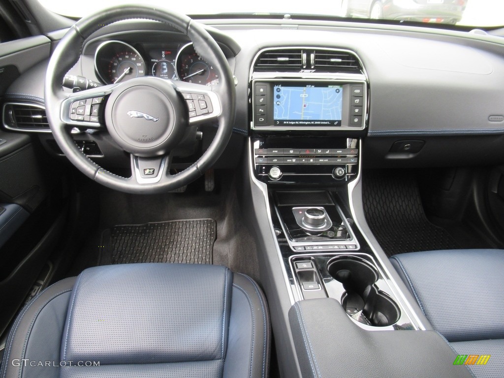 Jet/Blue Interior 2017 Jaguar XE 35t R-Sport Photo #138990470